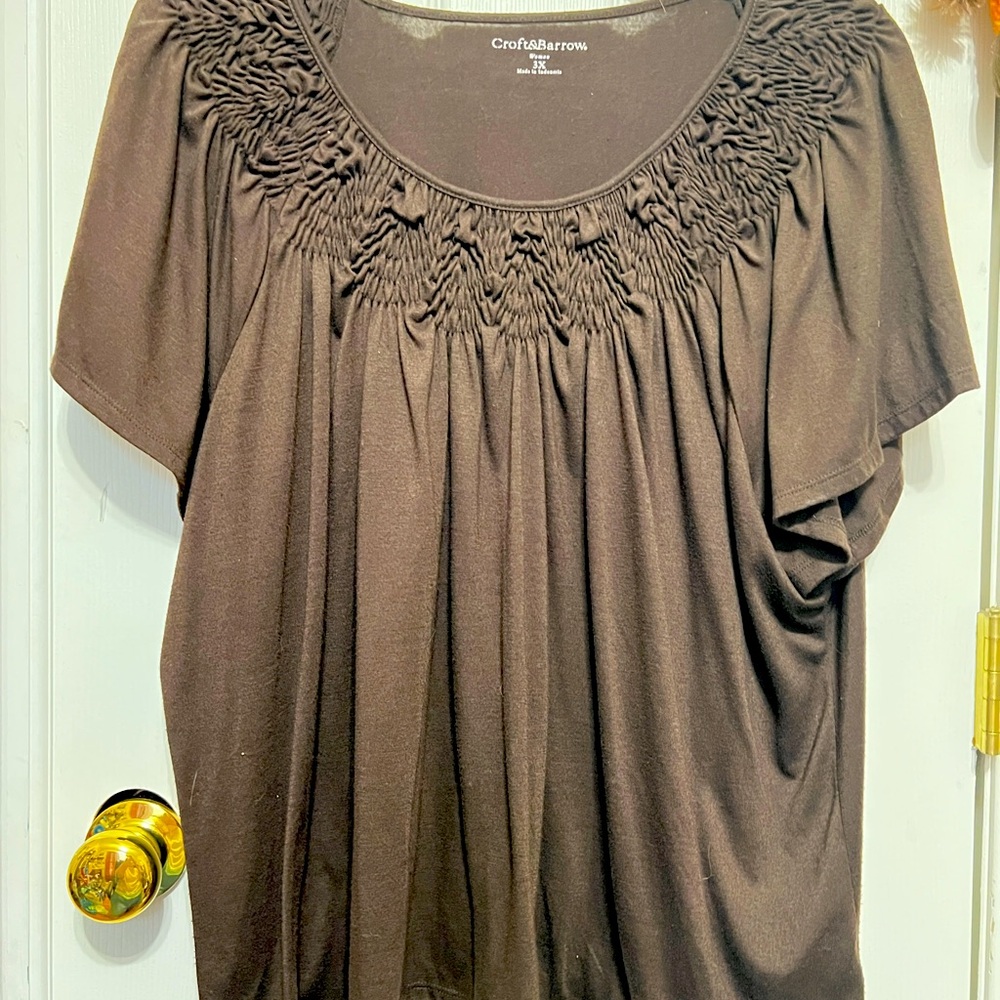 Croft & Barrow Women's Brown Top